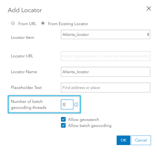 Number of Batch Geocoding Threads