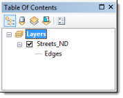 A network dataset layer in the table of contents